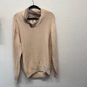 Original Weatherproof Vintage Sweater Men’s Medium Cream Cable Knit 100% Cotton